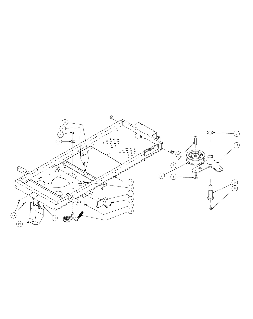Frame Assembly Diagram and Parts List for ENFORCER44 53AI3AGF750-19HP Cub Cadet Lawn Tractor